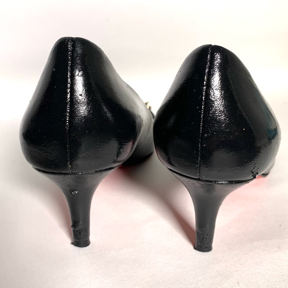 Coach Black Lauri Pointed Toe Red Bottom Heels 5.5 - Picture 4 of 10